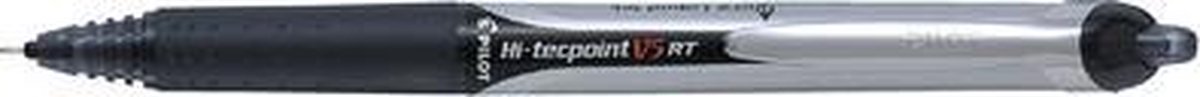 Pilot Roller Hi-tecpoint V5 En V7 Retractable V5, Schrijfbreedte 0,25 Mm, - Zwart