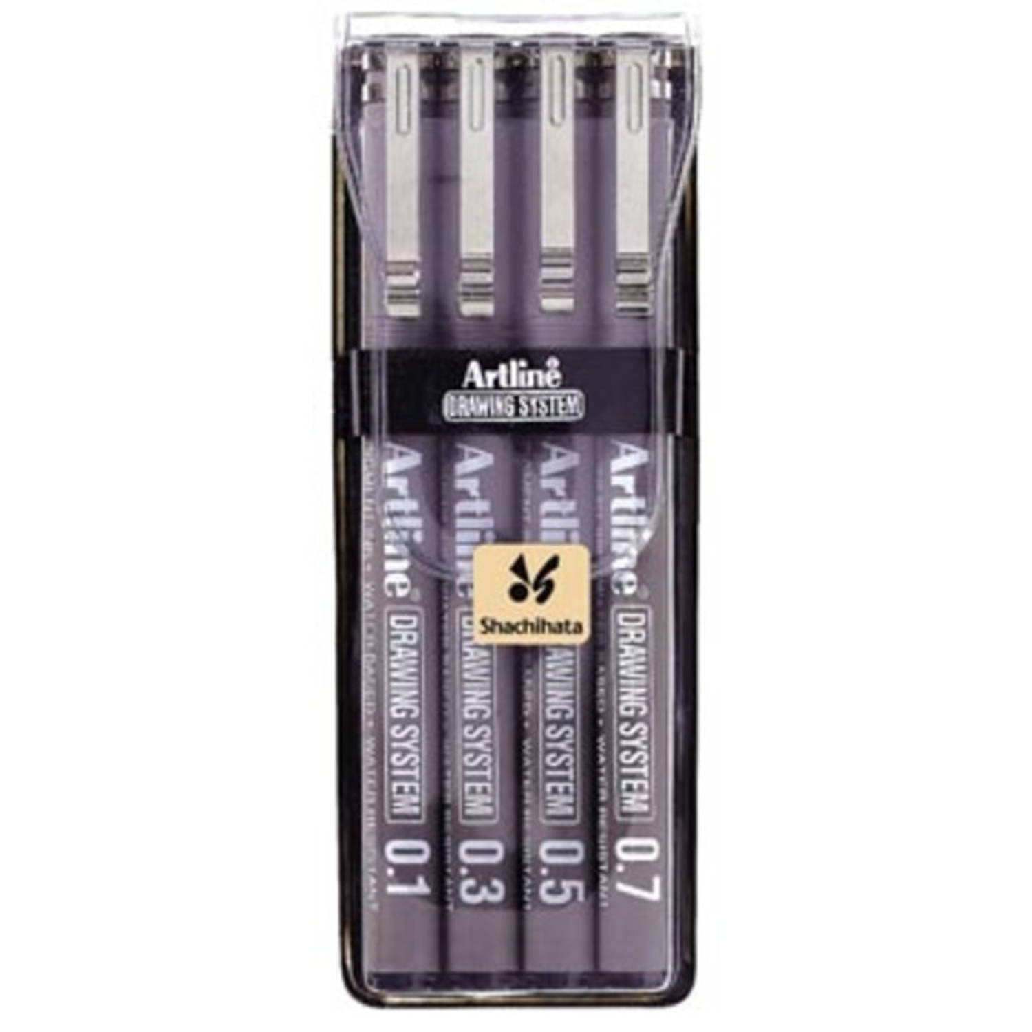 Fineliner Drawing System Etui Van 4 Stuks: 0,1 - 0,3 - 0,5 En 0,7 Mm - Zwart