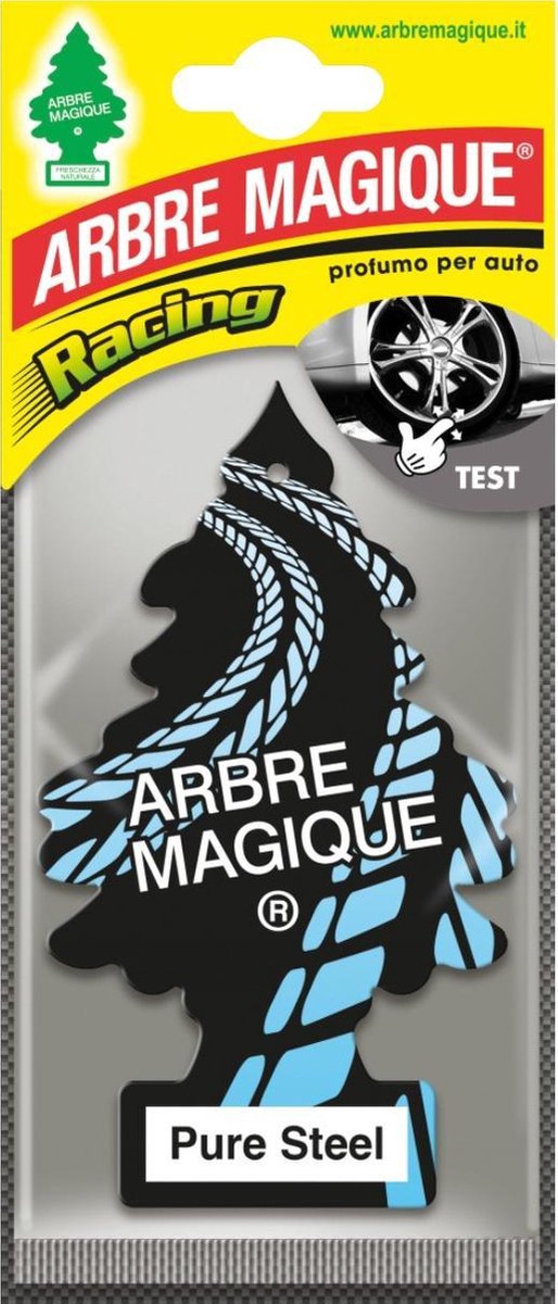 Wonderboom Arbre Magique Luchtverfrisser Pure Steel 12 Cm - Zwart