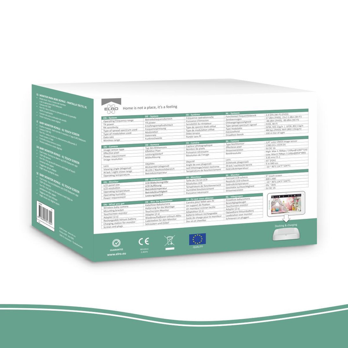 ELRO Bc3000 Babyfoon Royale - Met 12,7 Cm Touchscreen Monitor Hd- & App - Wit