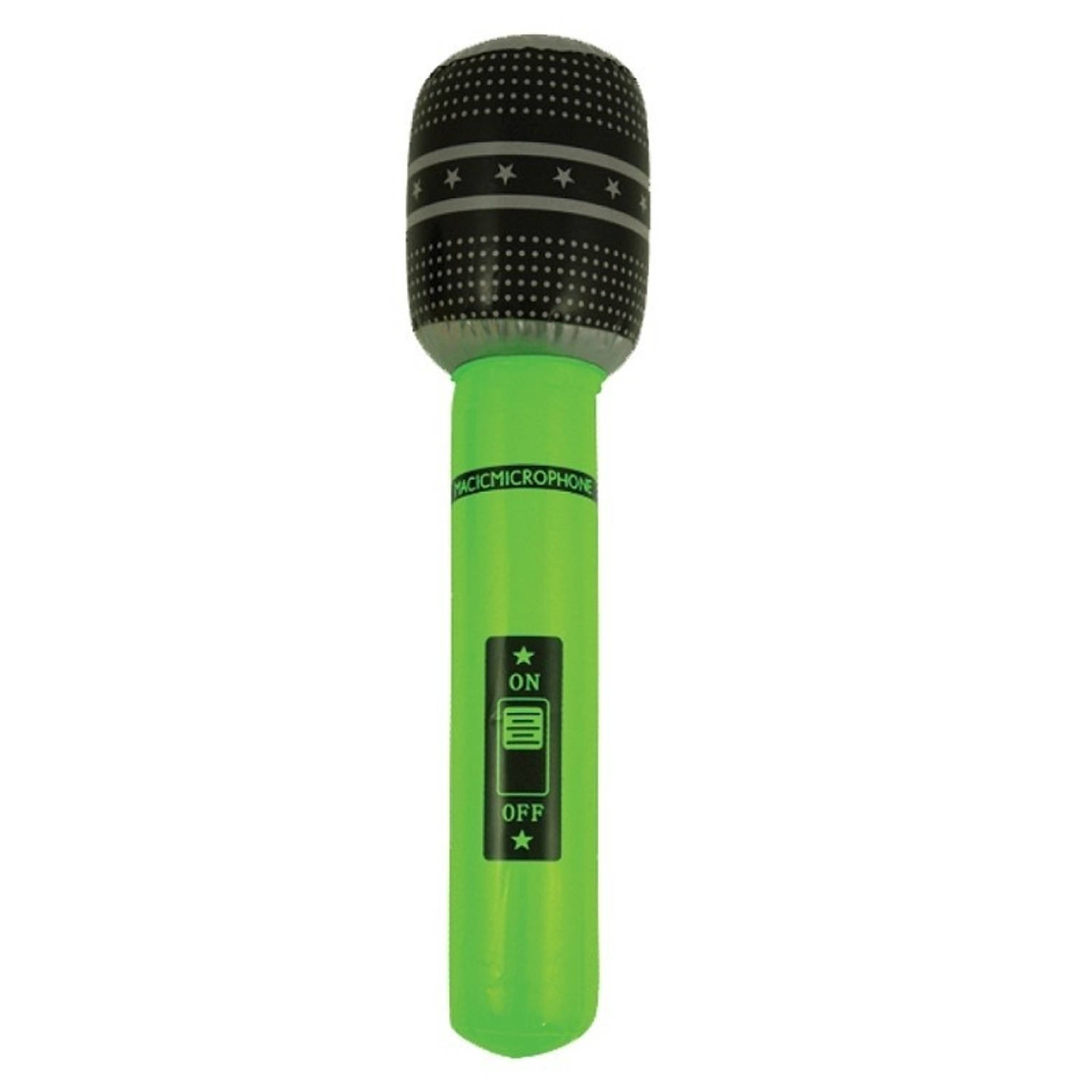 Opblaasbare Microfoon Neon 40 Cm - Speelgoed Microfoon - Popster Verkleed Accessoire - Feestartikelen - Groen