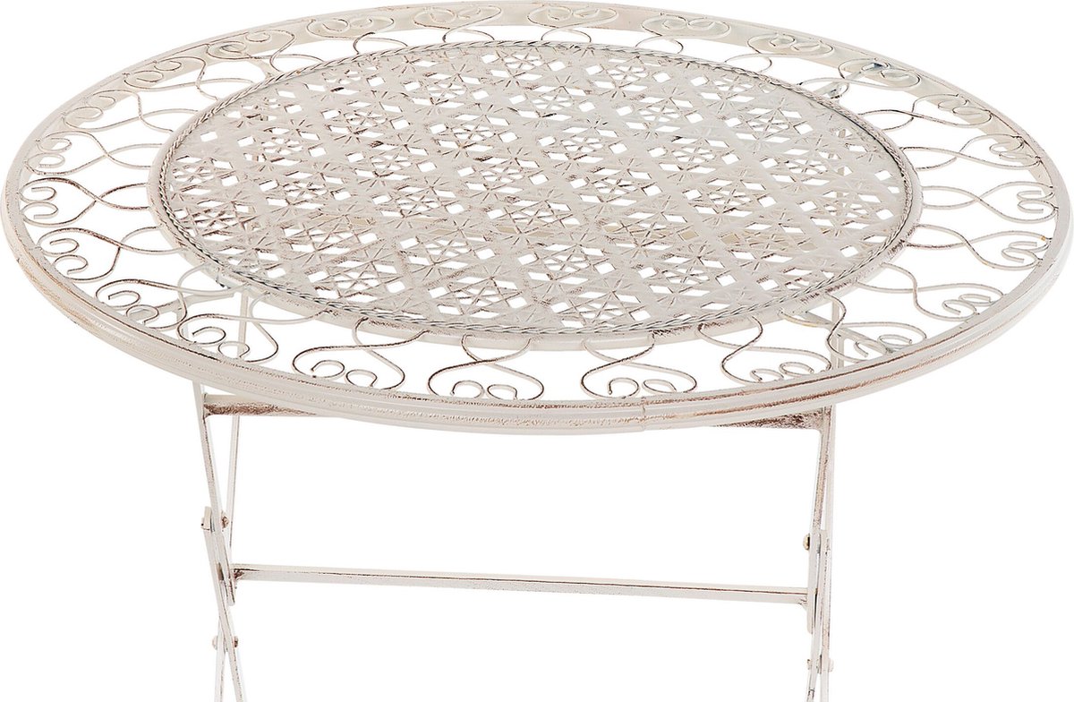 Beliani Trieste Balkonset Ijzer 70 X 53 Cm - Beige