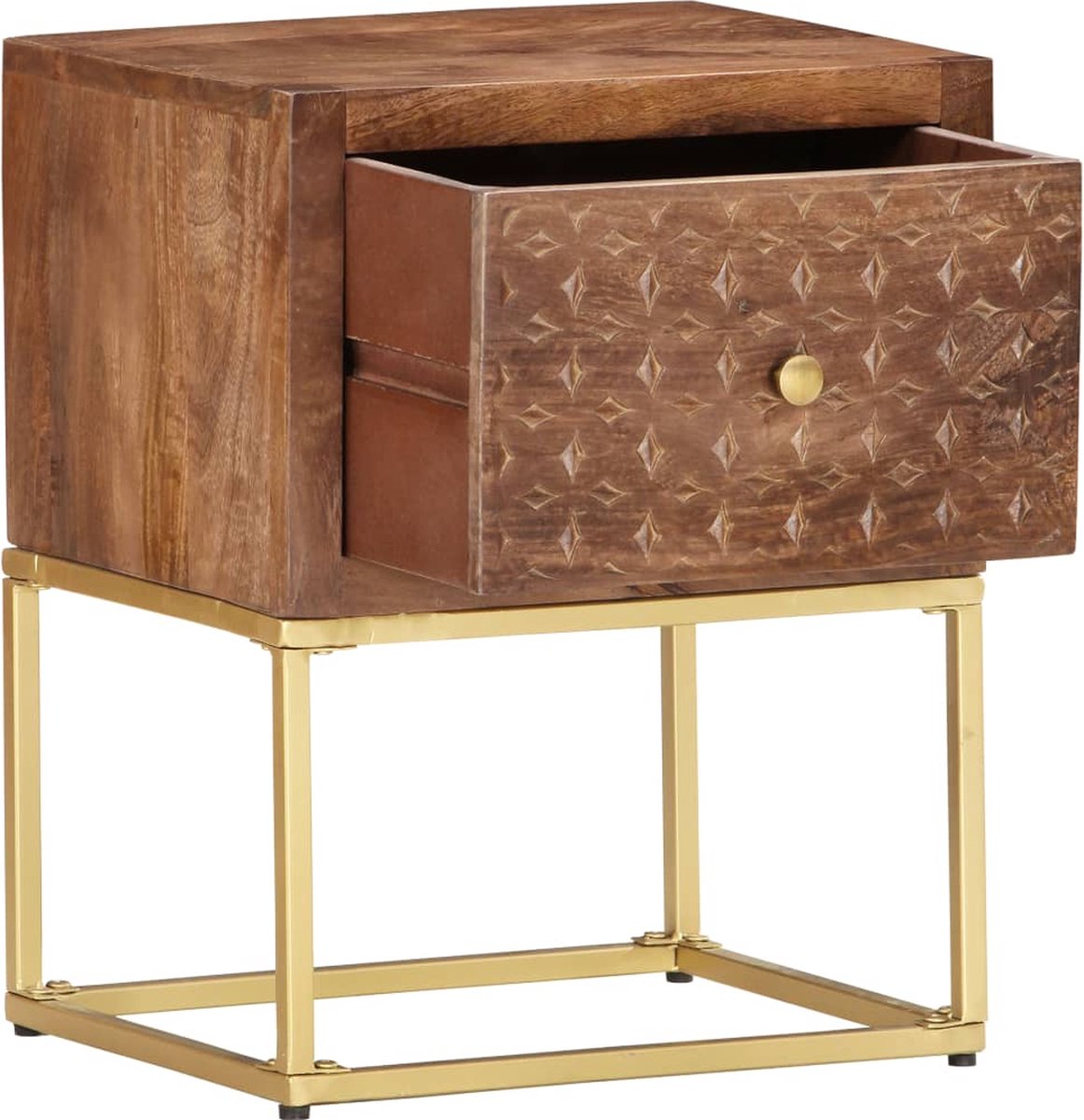 Vidaxl Nachtkastje 40x30x50 Cm Massief Mangohout - Bruin