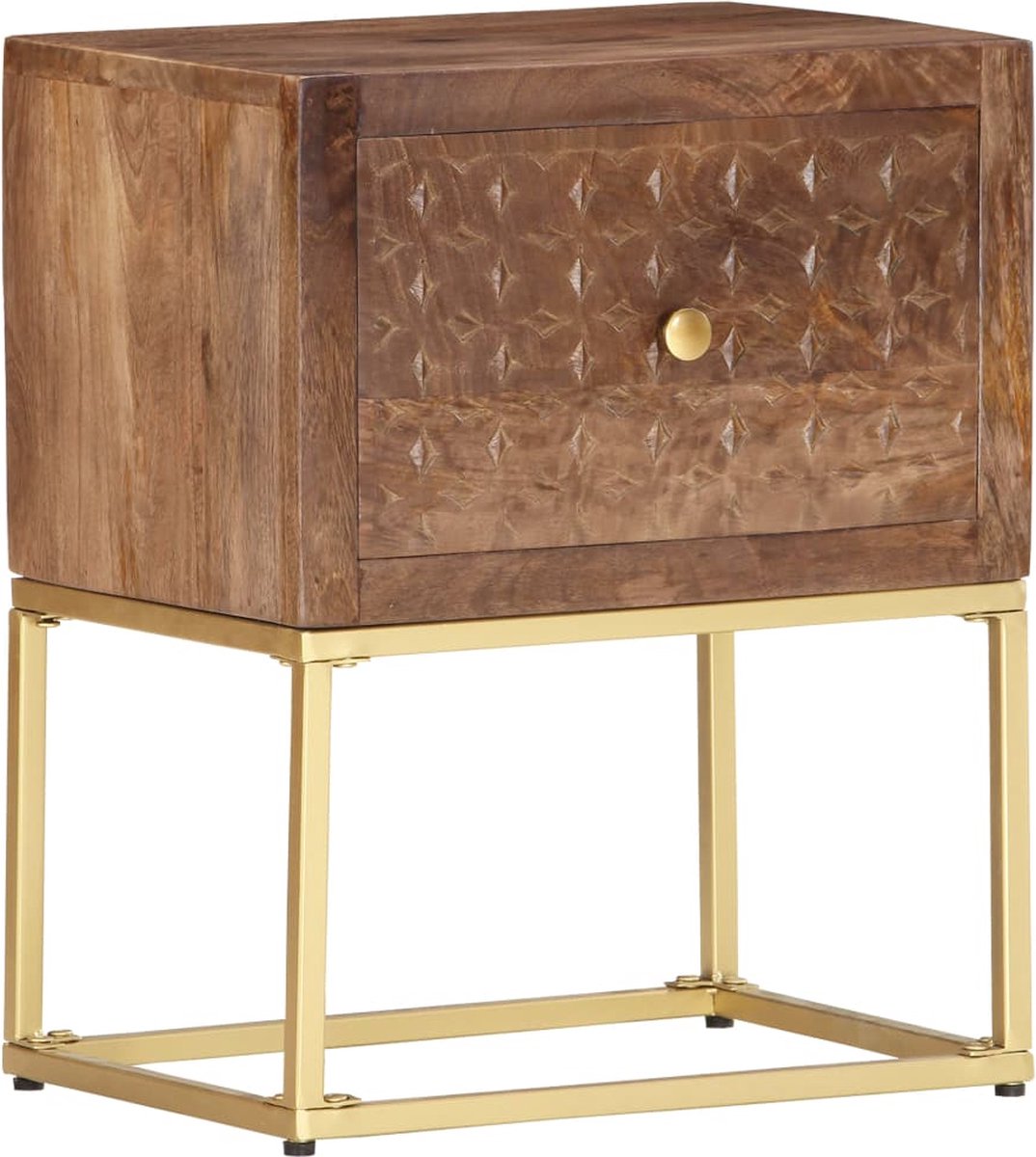 Vidaxl Nachtkastje 40x30x50 Cm Massief Mangohout - Bruin