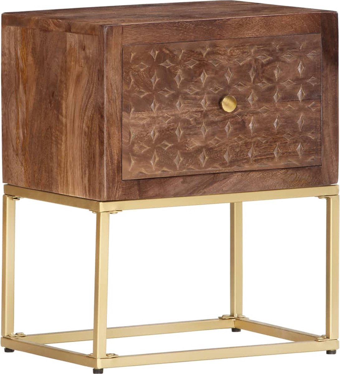 Vidaxl Nachtkastje 40x30x50 Cm Massief Mangohout - Bruin