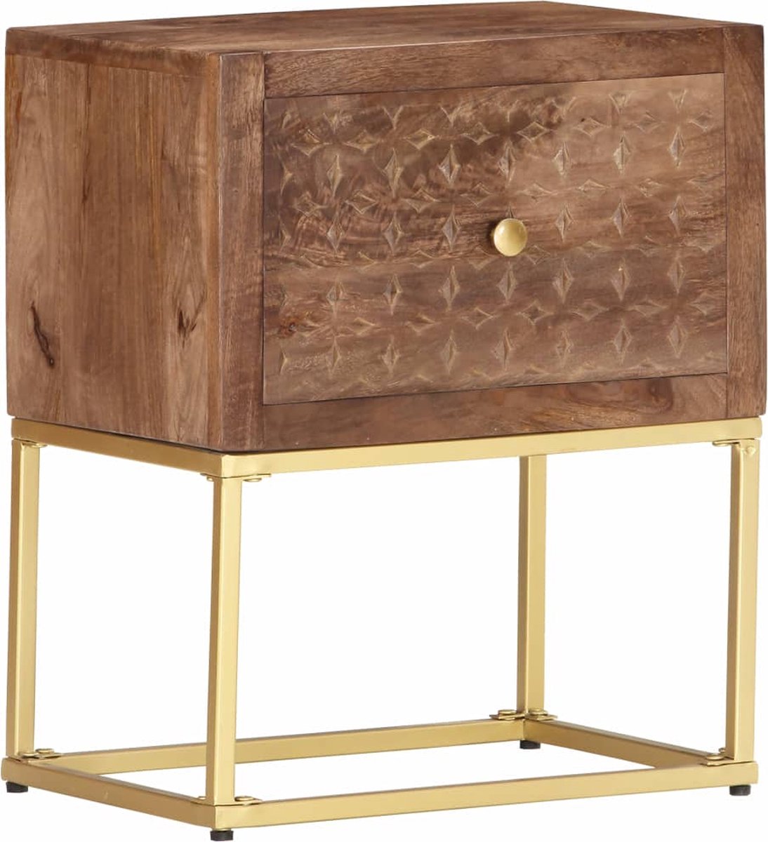 Vidaxl Nachtkastje 40x30x50 Cm Massief Mangohout - Bruin