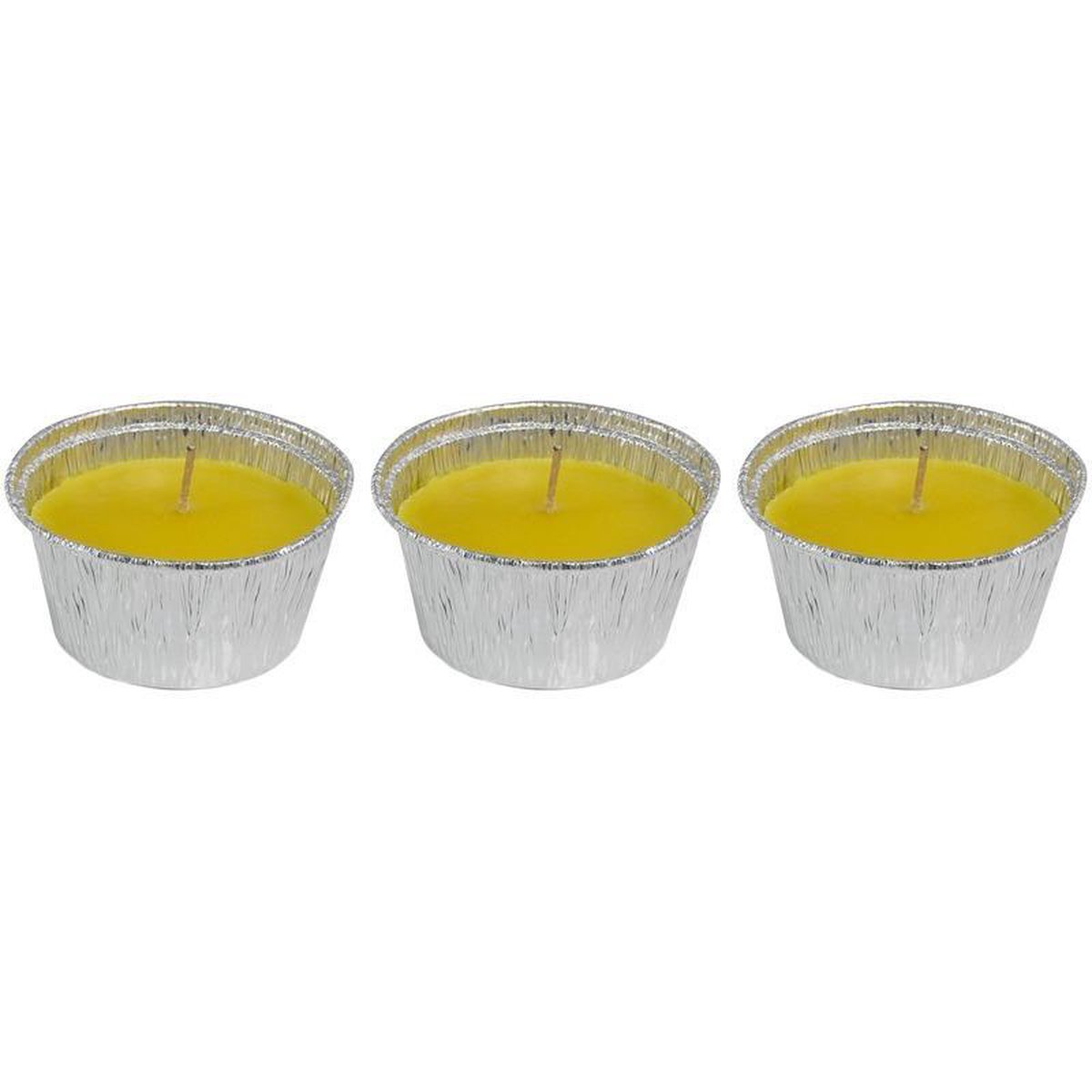 Trend Candles 9x Geurkaarsen Citronella Tegen Muggen 6 Branduren - Geurkaarsen Citrus Geur - Glazen Lantaarn - Anti-muggen Citronella - Geel