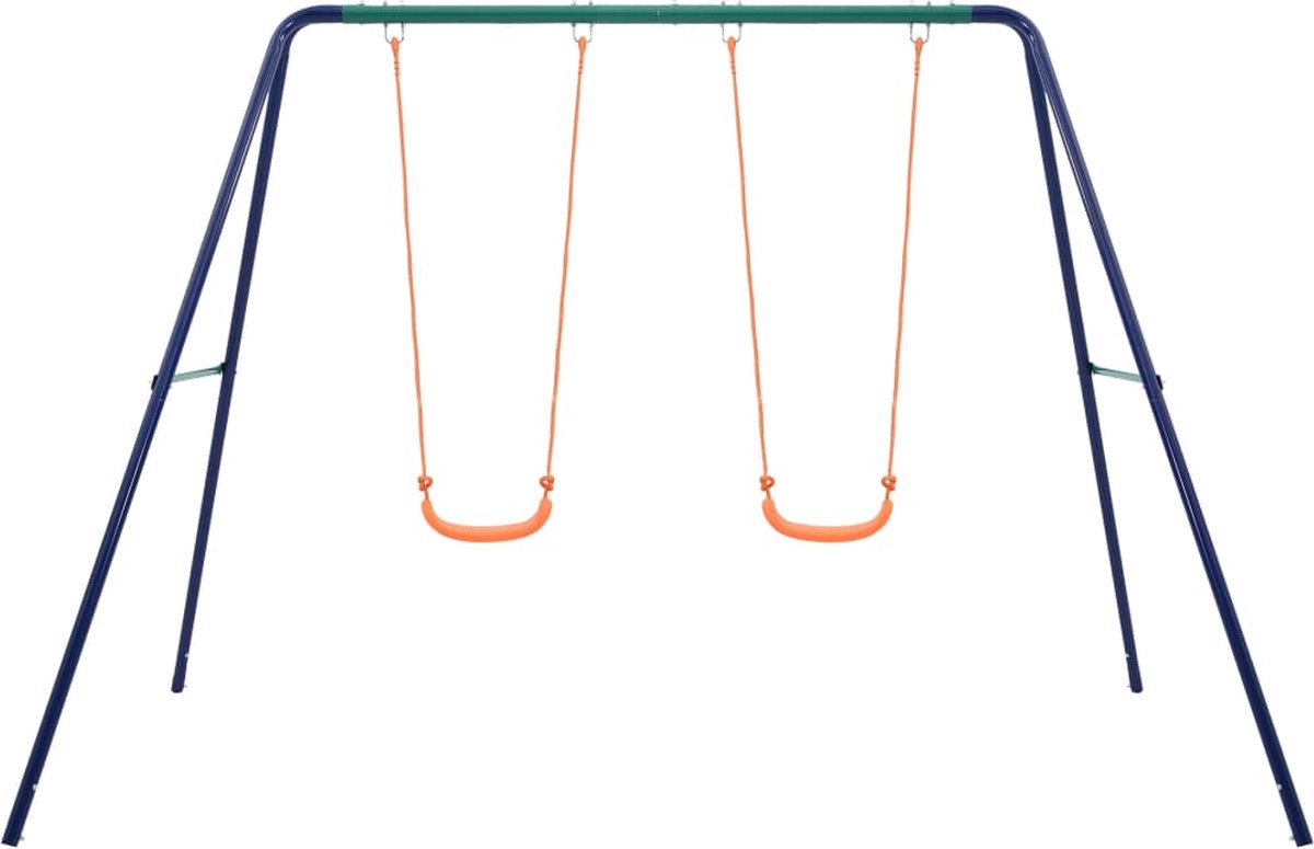 Vidaxl Schommelset Met 2 Zitjes Staal - Oranje