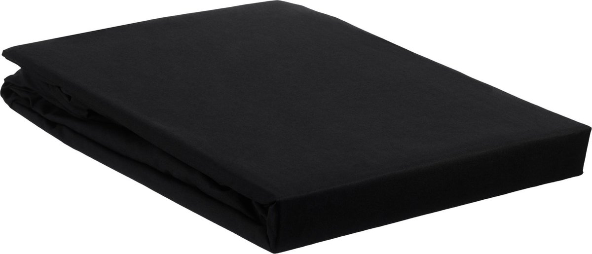 Beddinghouse Percale Katoen Split-topper Hoeslaken - 100% Percale Katoen - Lits-jumeaux (180x210/220 Cm) - Black - Zwart