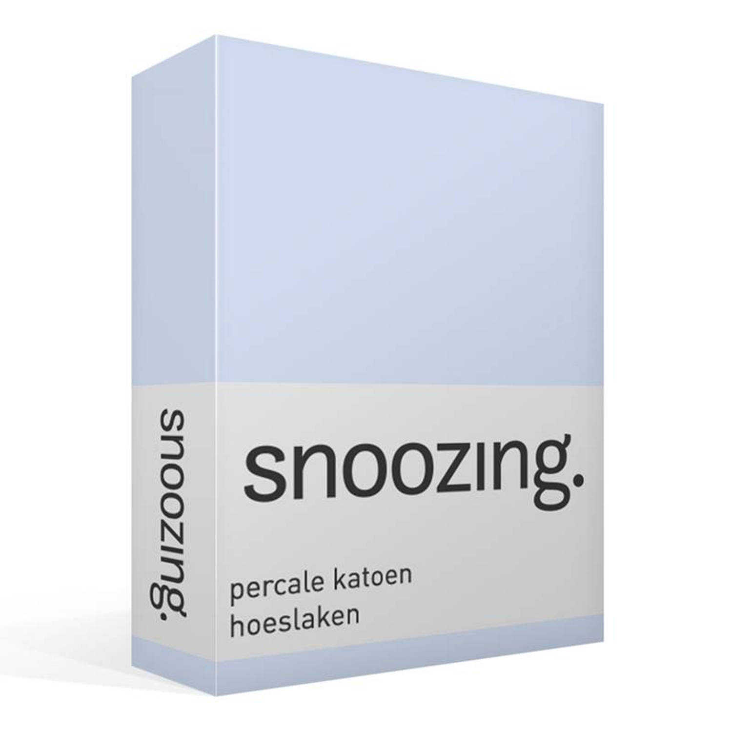 Snoozing - Hoeslaken -160x210 - Percale Katoen - Hemel - Blauw
