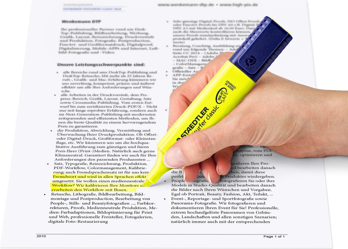 Staedtler Markeerstift Textsurfer Classic Etui Van 4 Stuks: Geel, Roze, Blauw En - Groen