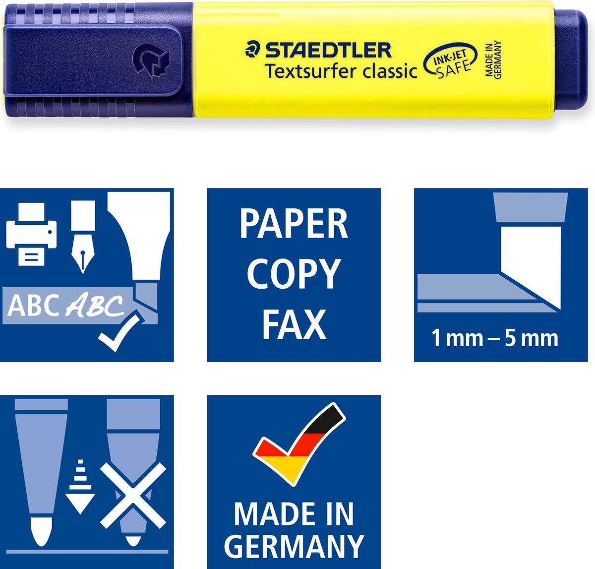 Staedtler Markeerstift Textsurfer Classic Etui Van 4 Stuks: Geel, Roze, Blauw En - Groen