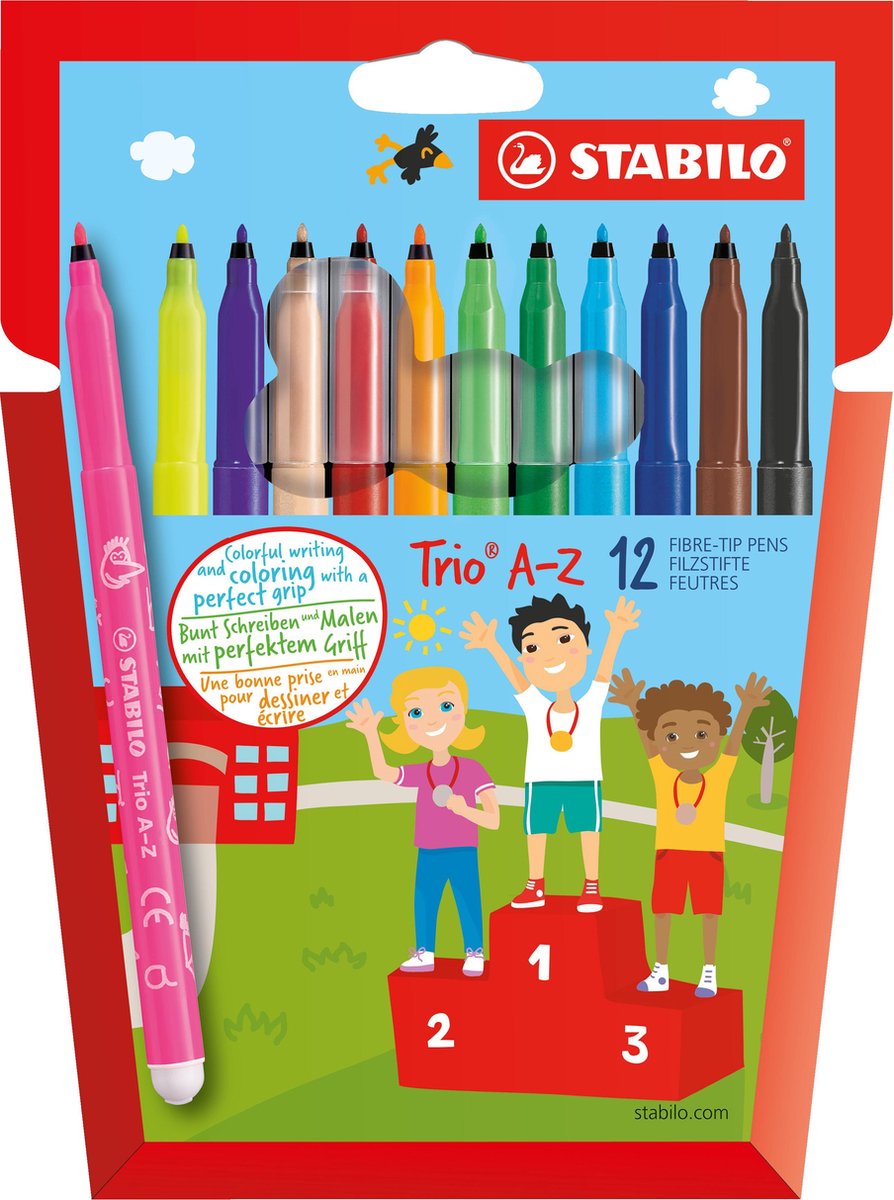 Stabilo Viltstift Trio A-z 12 Stiften