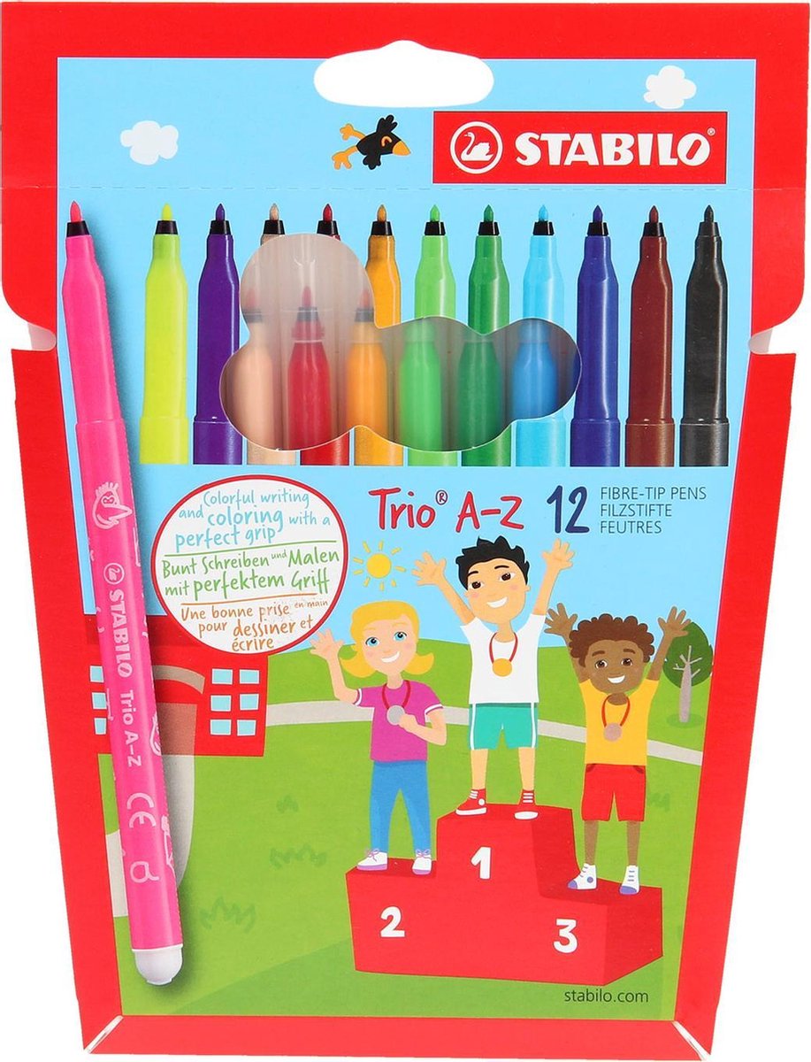 Stabilo Viltstift Trio A-z 12 Stiften