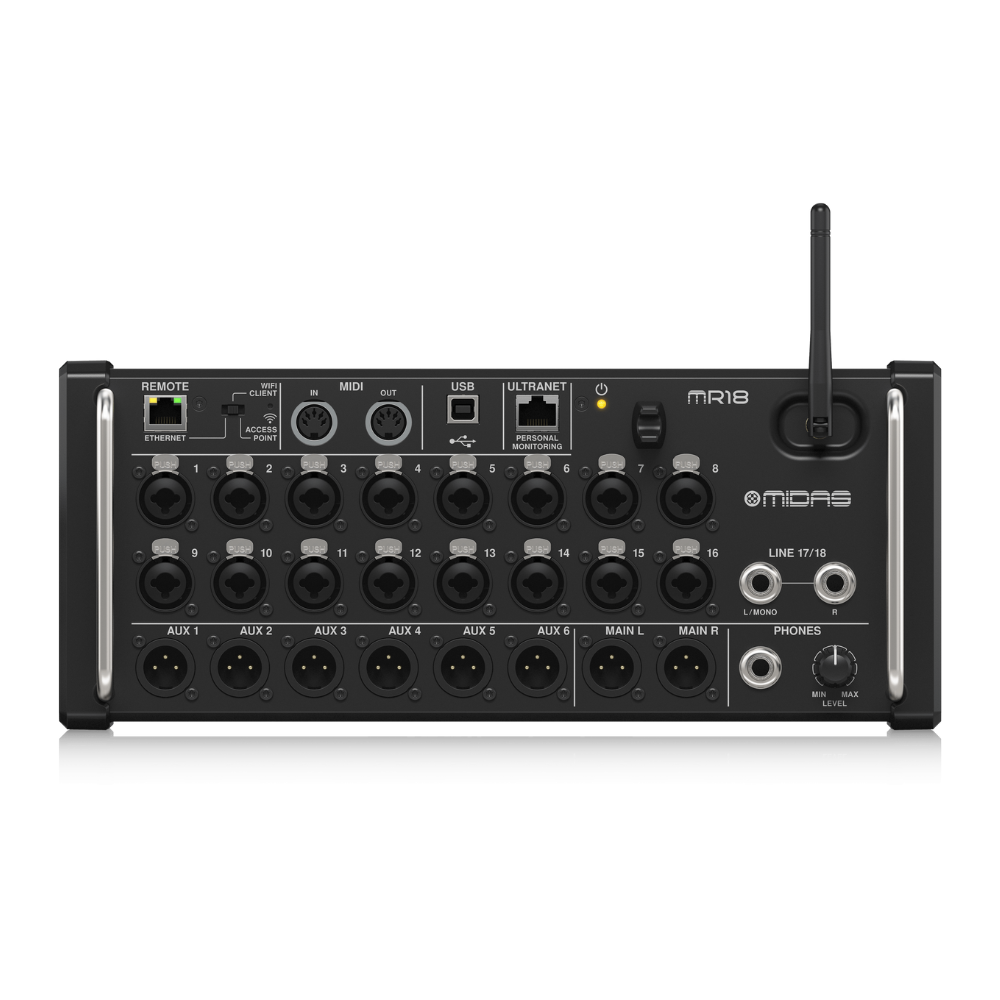 Midas MR18 18-input digitale mixer voor iPad/Android tablets