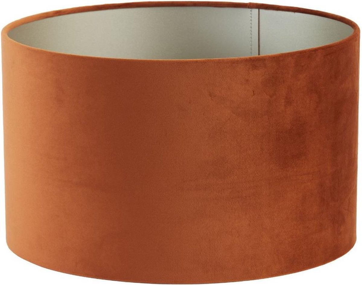 Light & Living Lampenkap cilinder VELOURS - 30-30-21cm - terra - Oranje