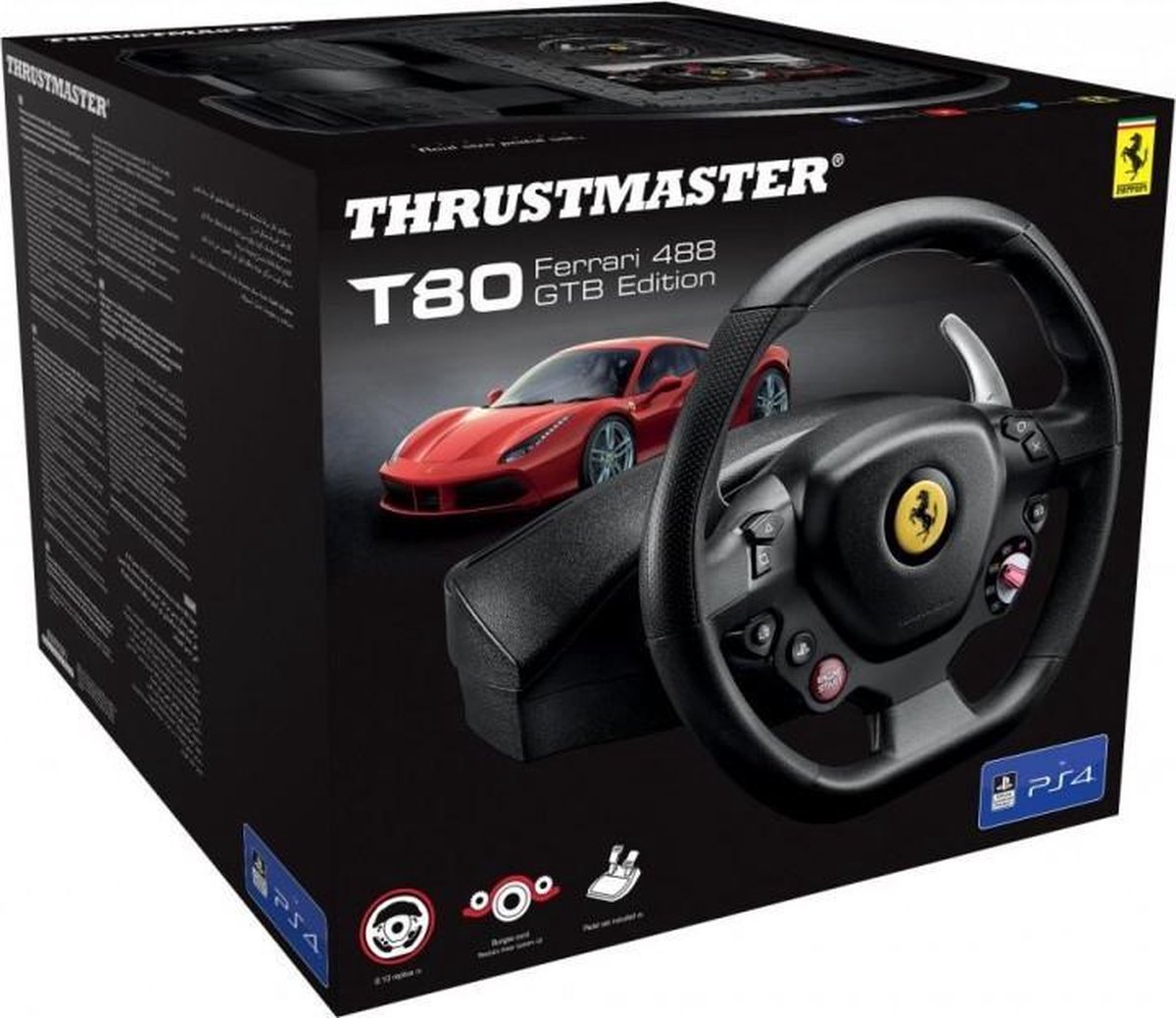 Thrustmaster T80 RW Ferrari 488 GTB Edition PS4 & PC - Zwart