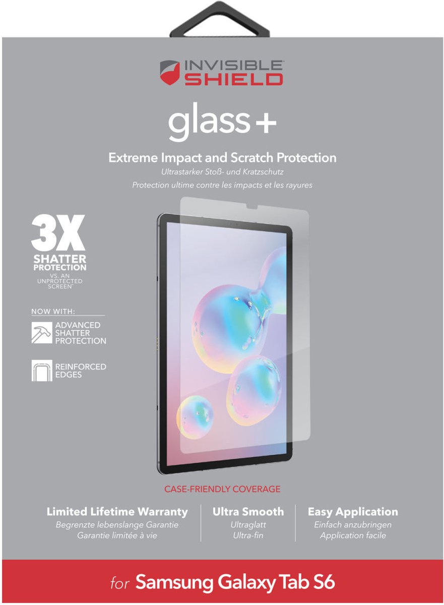 InvisibleSHIELD Glass+ Case Friendly Samsung Galaxy Tab S6 Screenprotector