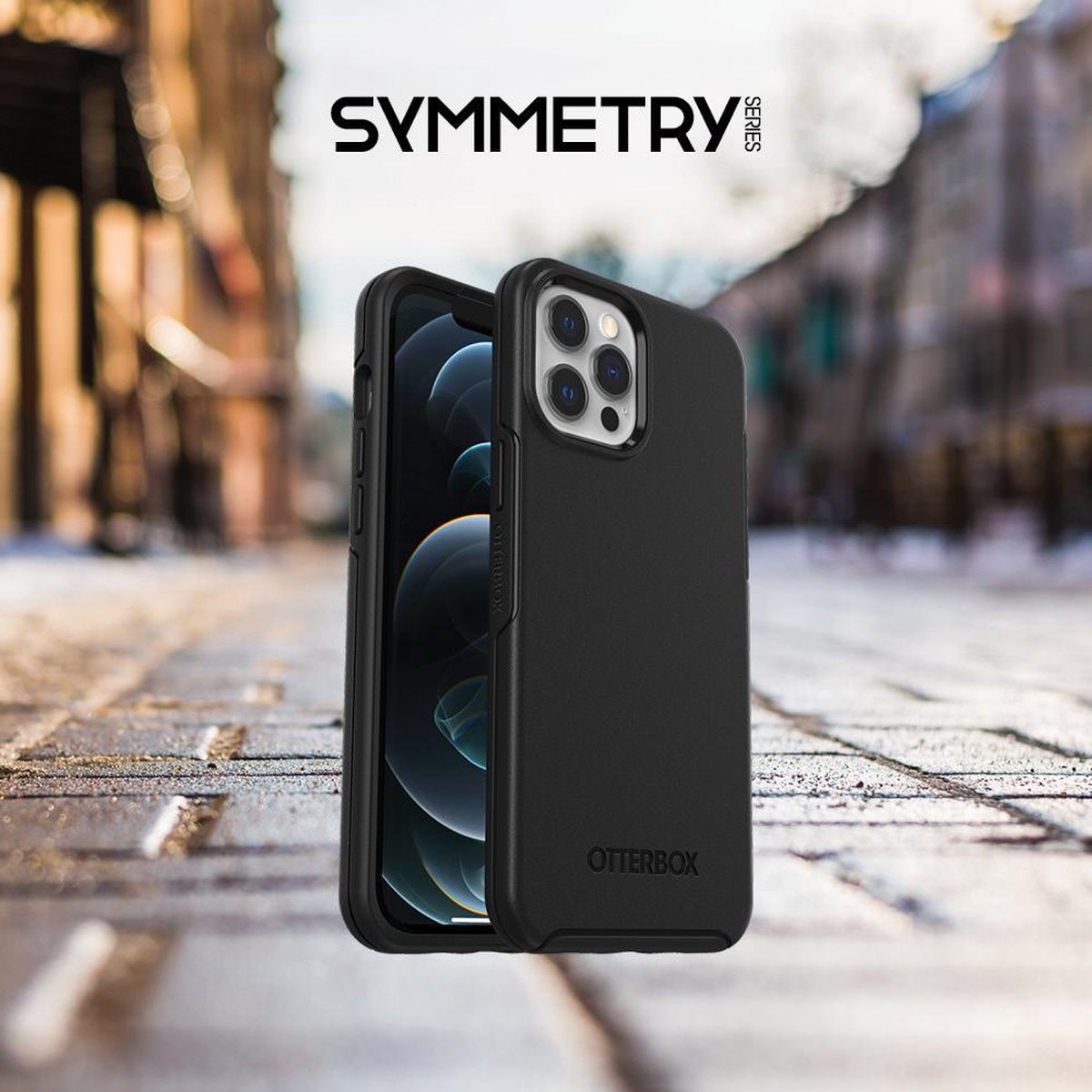 Otterbox Symmetry Apple iPhone 12 / 12 Pro Back Cover - Zwart