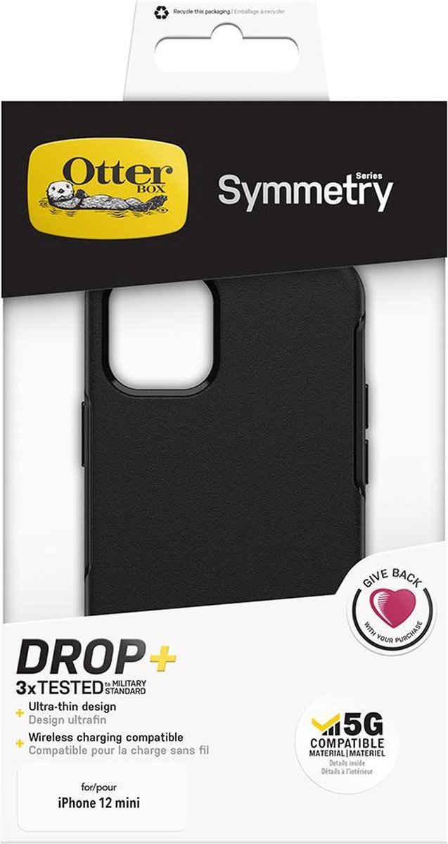 Otterbox Symmetry Apple iPhone 12 / 12 Pro Back Cover - Zwart