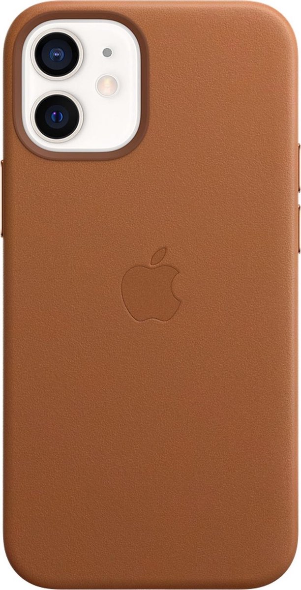 Apple iPhone 12 mini Back Cover met MagSafe Leer Zadel - Bruin