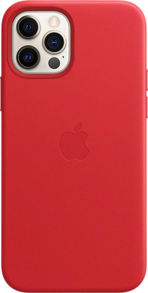 Apple iPhone 12 en 12 Pro Back Cover met MagSafe Leer RED - Rood