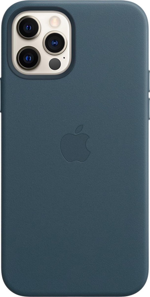 Apple iPhone 12 en 12 Pro Back Cover met MagSafe Leer Baltisch - Blauw