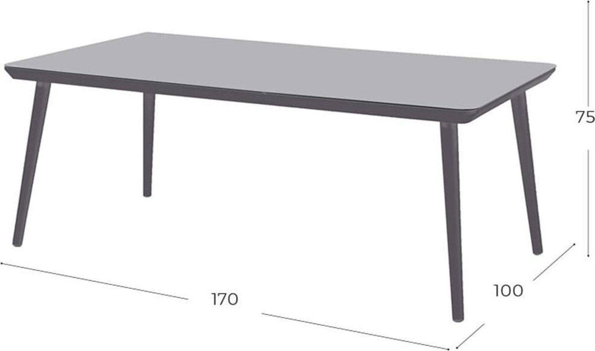 Hartman Sophie Studio HPL Tuintafel 170 x 100 cm - Grijs