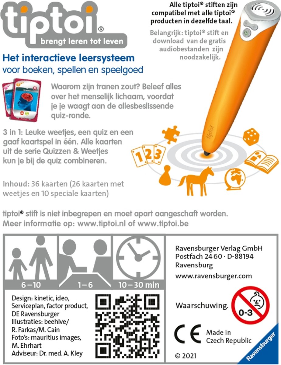 Ravensburger Tiptoi Quizzen & Weetjes - Menselijk Lichaam