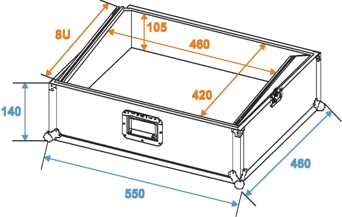 Omnitronic MCB-19 8U 19 inch topload flightcase