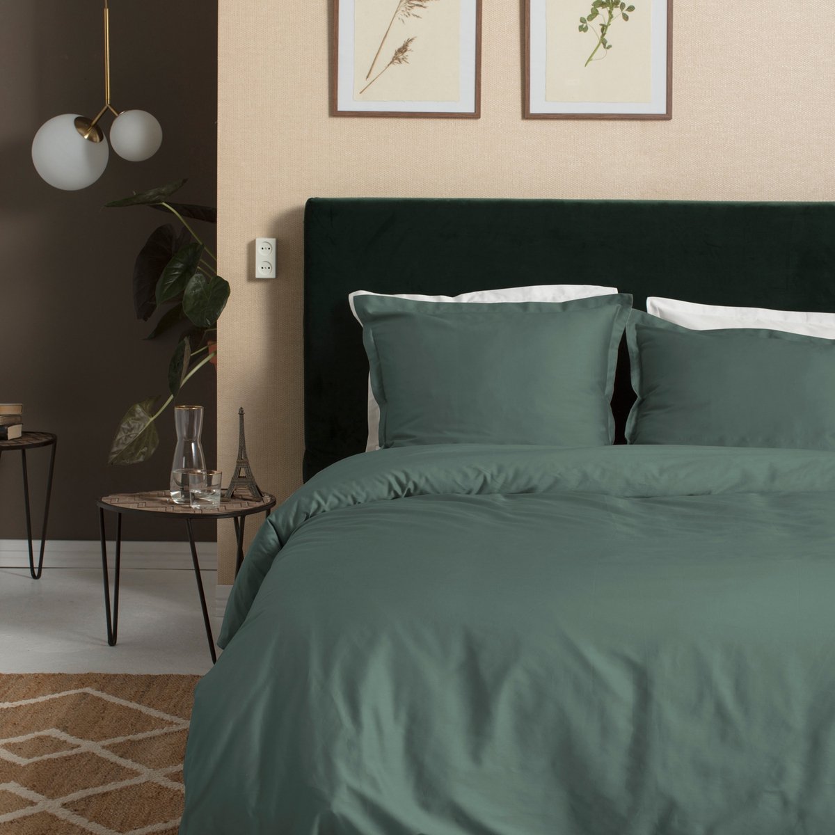 Cinderella Dekbedovertrekset Uni Katoen Satijn - green - Groen