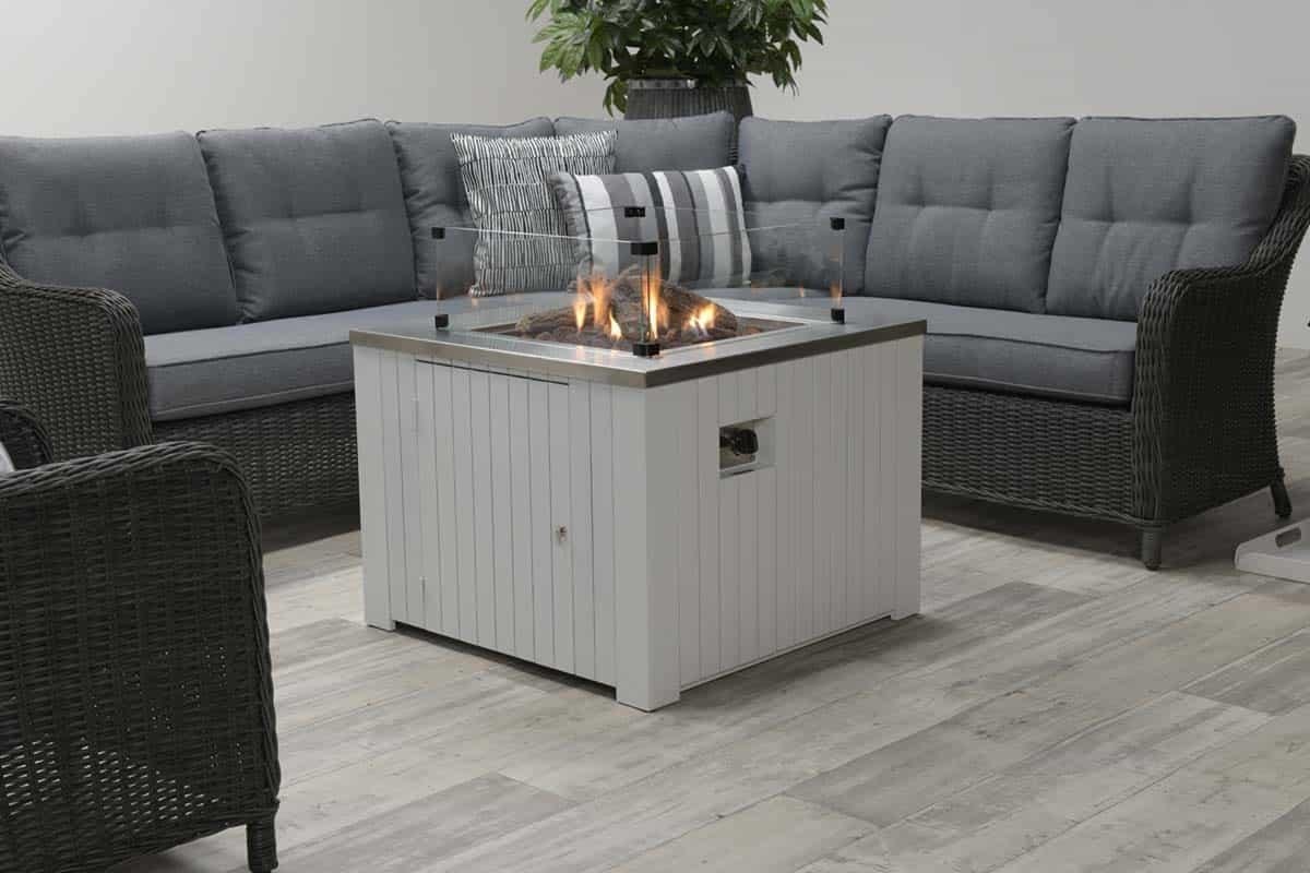 Cozy Living Garden Impressions gas vuurtafel Faro 80x80 cm - Wit