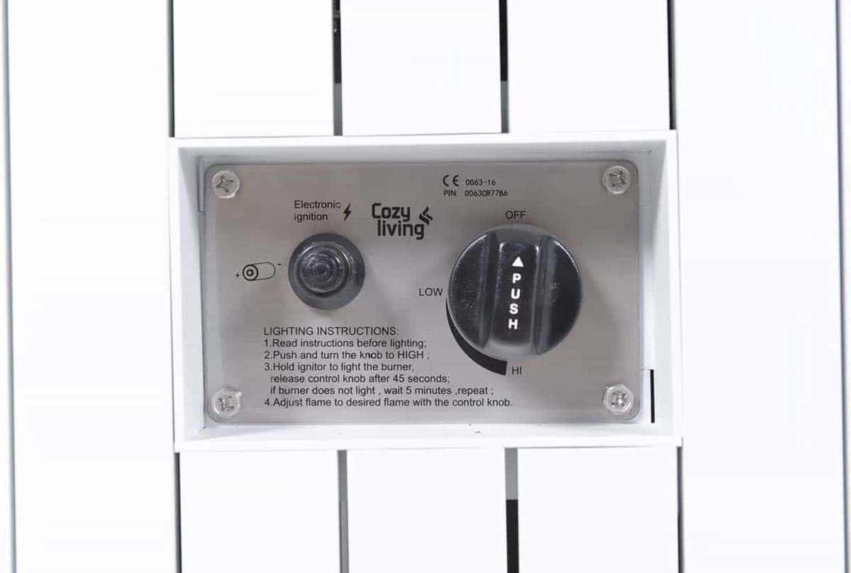 Cozy Living Garden Impressions gas vuurtafel Faro 80x80 cm - Wit