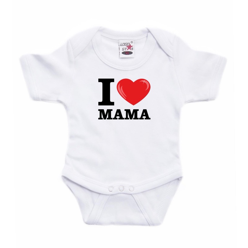 Bellatio Decorations I love Mama rompertje baby - Babykleding - Wit