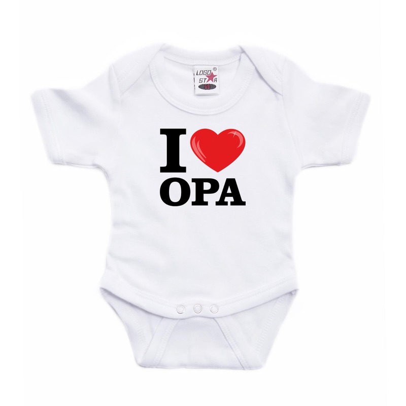 Bellatio Decorations I love Opa rompertje baby - Babykleding - Wit