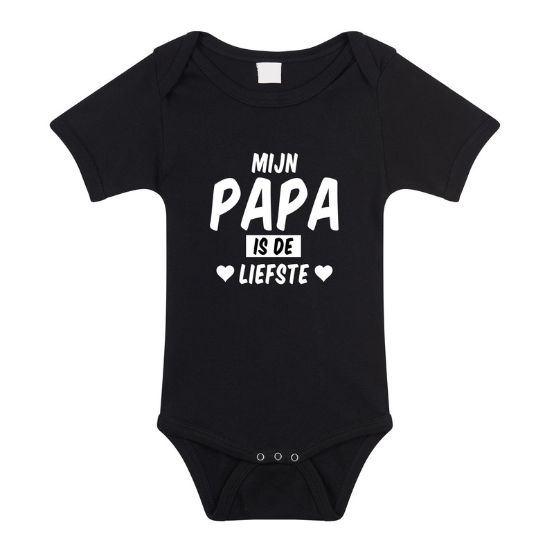 Bellatio Decorations Mijn papa is de liefste tekst baby rompertje zwart jongens en meisjes - Kraamcadeau - Babykleding - Blauw