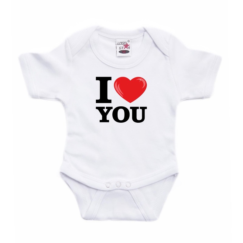 Bellatio Decorations I love you rompertje baby - Babykleding - Wit