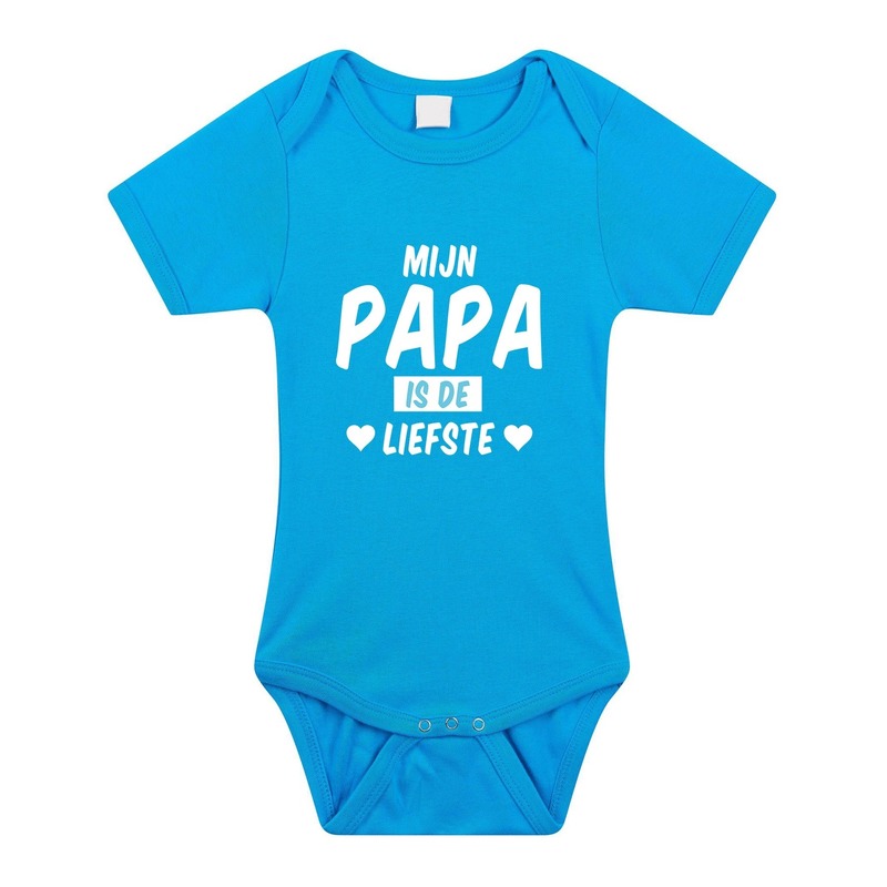 Bellatio Decorations Mijn papa is de liefste tekst baby rompertje jongens - Kraamcadeau - Babykleding - Blauw