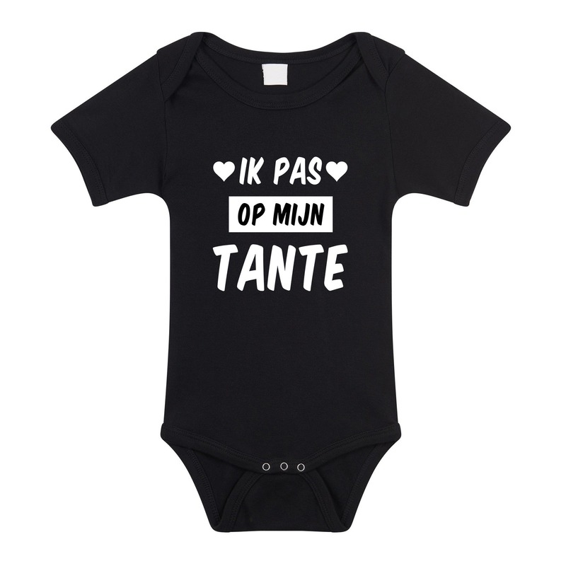 Bellatio Decorations Ik pas op mijn tante tekst baby rompertje meisjes en jongens - Kraamcadeau - Babykleding - Zwart