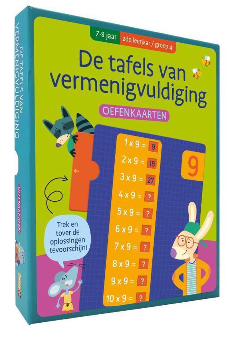 Oefenkaarten - De tafels van vermenigvuldiging (7-8 j.) - 2de leerjaar/groep 4