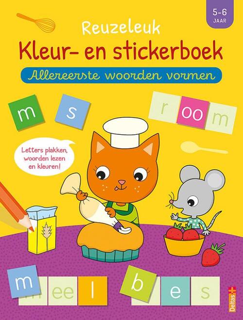 Reuzeleuk kleur- en stickerboek - Allereerste woorden vormen (5-6 j.)