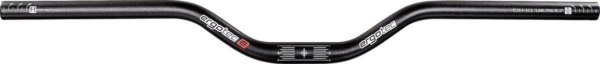 Ergotec stuur MTB Riser Bar 31,8 x 780 mm aluminium - Zwart