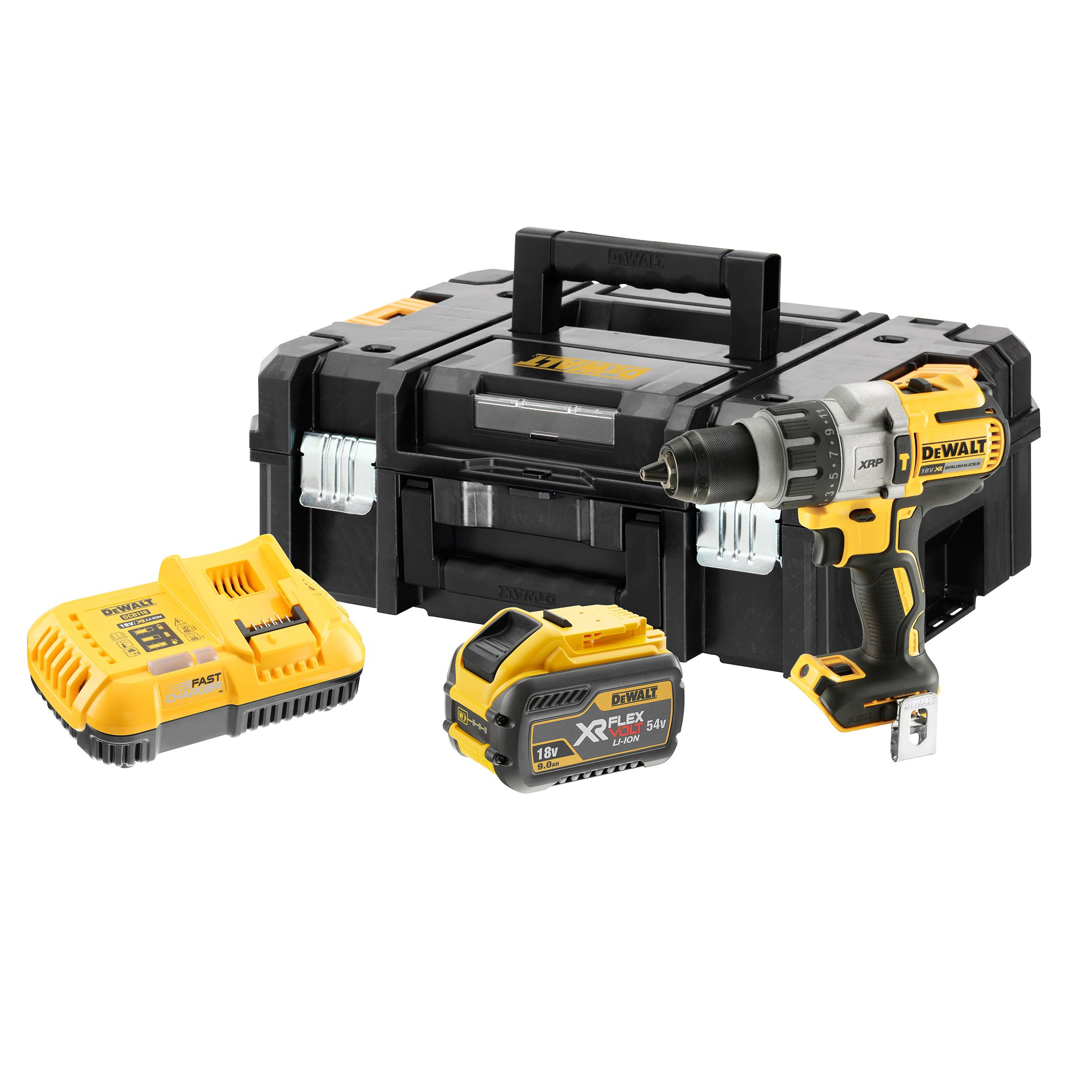 DeWalt DCD996X1 | accu boor-/schroefmachine | 18V 9.0Ah Li-Ion | set | TSTAK | koolborstelloos