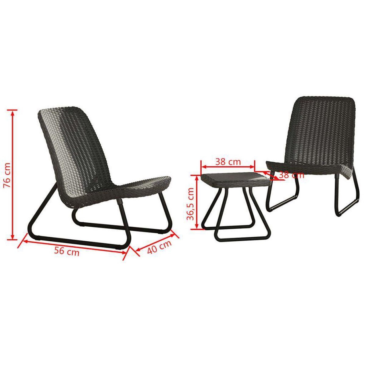 Keter Rio Balkonset - Grijs