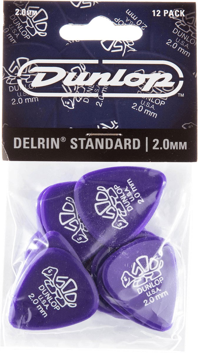 Dunlop Delrin 2.0mm 12-pack plectrumset violet
