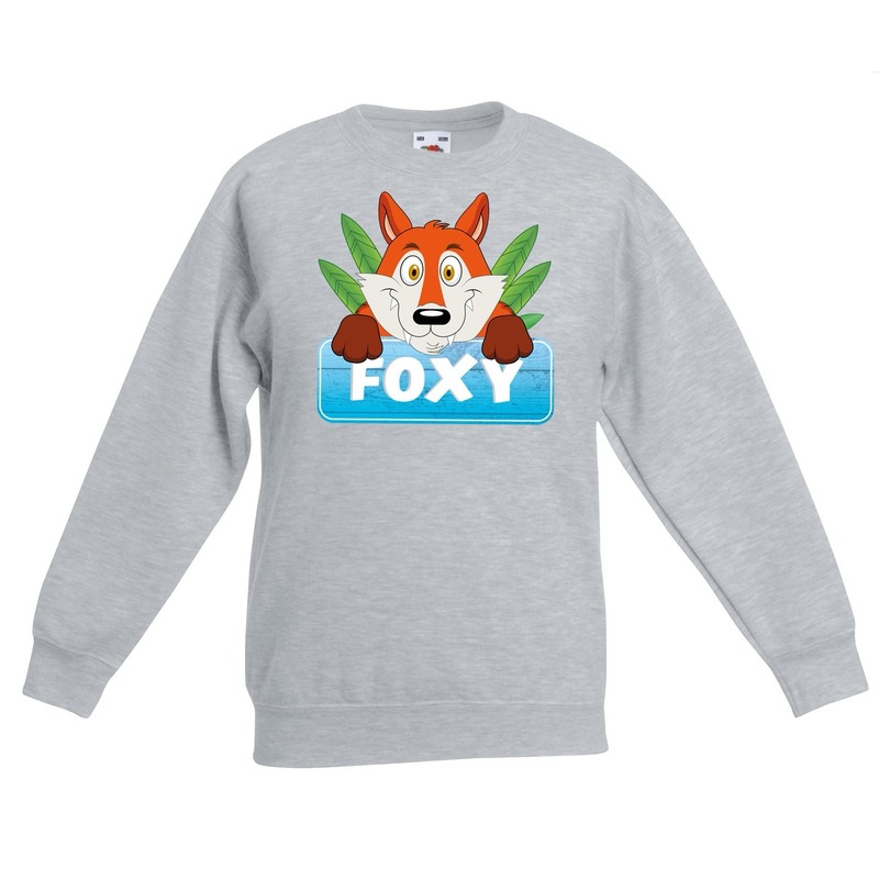 Bellatio Decorations Foxy de vos sweater voor kinderen - unisex - vossen trui - Grijs