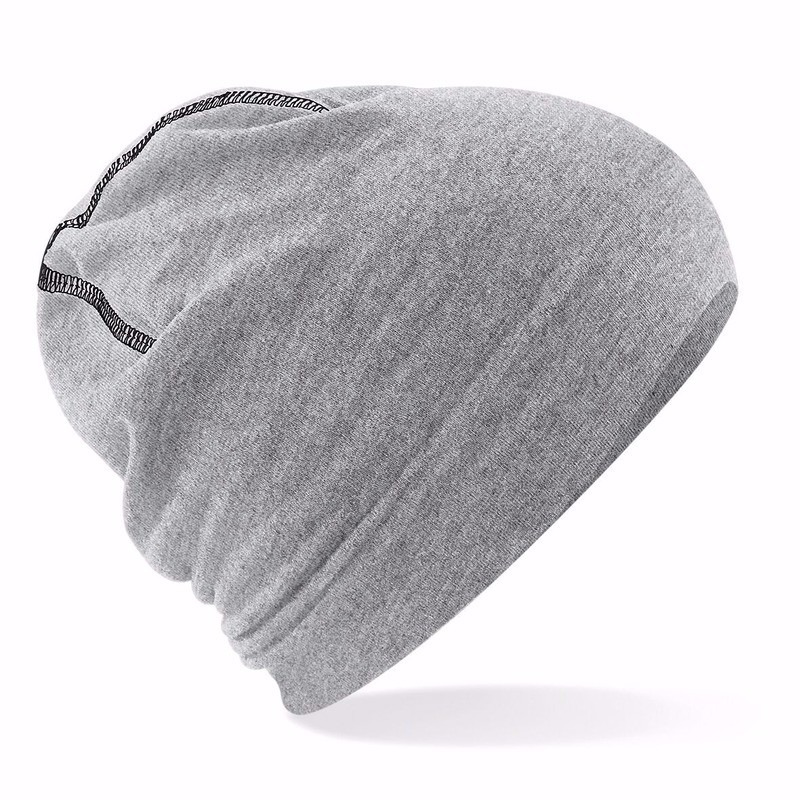 Beechfield Katoenen sport beanie voor volwassenen - Grijs