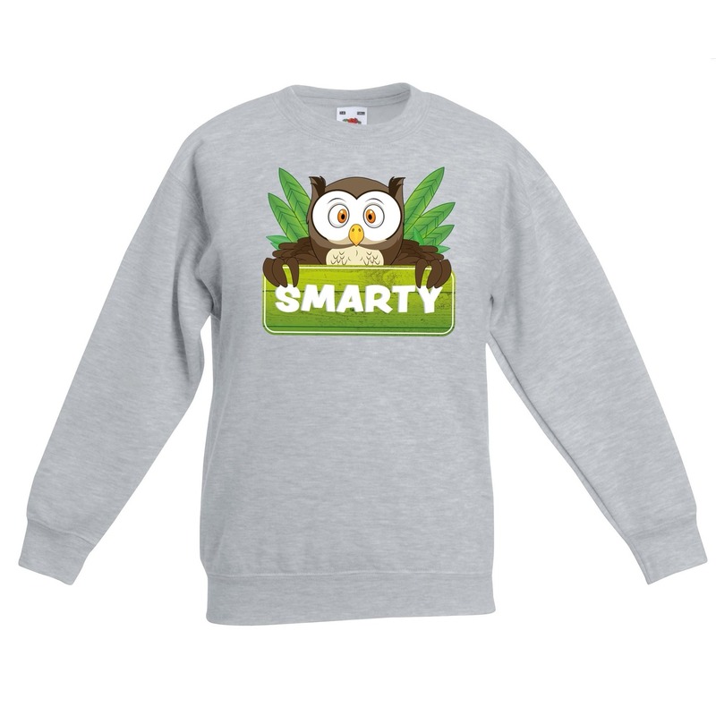 Bellatio Decorations Smarty de uil sweater voor kinderen - unisex - uilen trui - Grijs