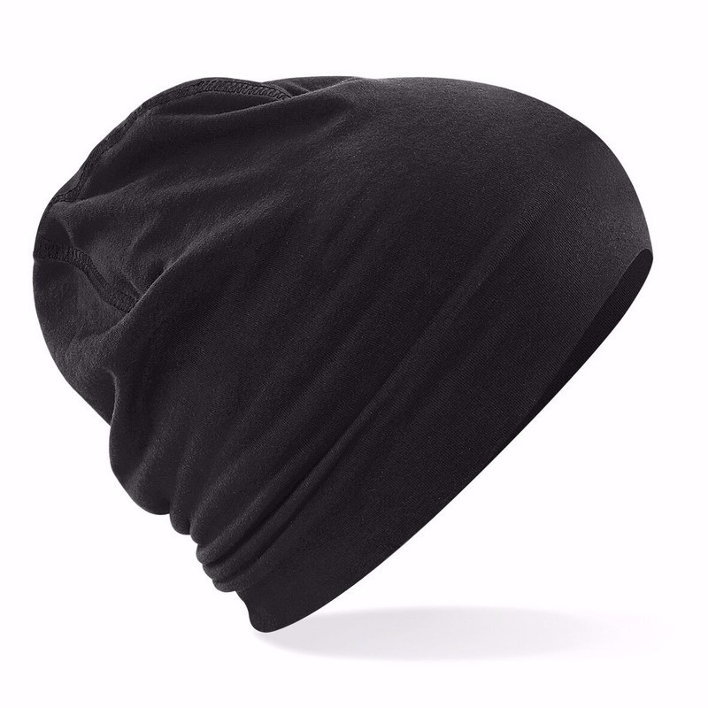 Beechfield Katoenen sport beanie voor volwassenen - Zwart