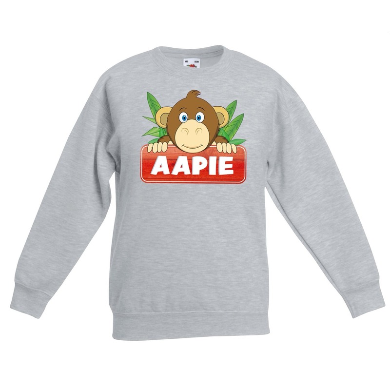 Bellatio Decorations Aapie het aapje sweater voor kinderen - unisex - apen trui - Grijs